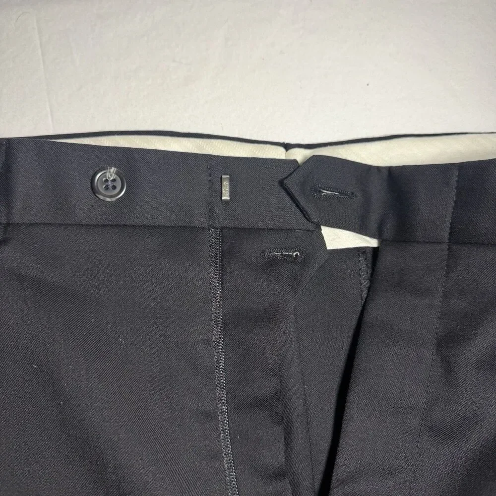 Lauren Ralph Lauren Total Comfort Mens 36x34 Black 100% Wool Pleated Dress Pants